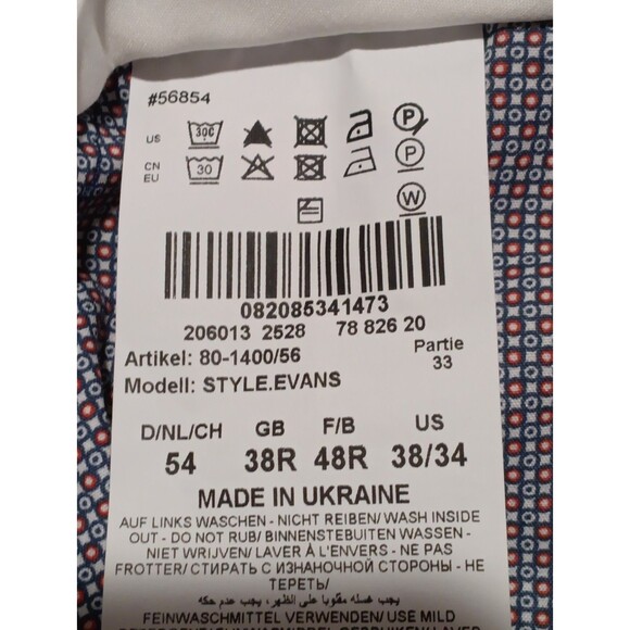 BRAX Feel Good Evans Pants Men Size 38x34 Straight Leg Chino Beige Stretch - Picture 4 of 5